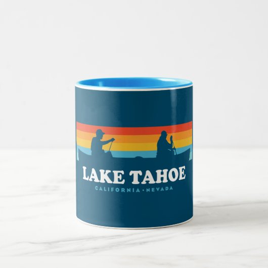 Lake Tahoe California Nevada Canoe Zweifarbige Tasse (Mittel)