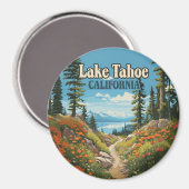Lake Tahoe California Nevada Retro Travel Magnet (Vorderseite/Rückseite)