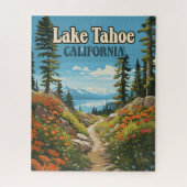 Lake Tahoe California Nevada Retro Travel Puzzle (Vertikal)