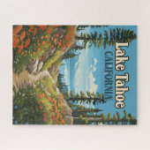 Lake Tahoe California Nevada Retro Travel Puzzle (Horizontal)