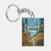Lake Tahoe California Nevada Retro Travel Schlüsselanhänger (Vorderseite links)