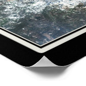 Lake Tahoe California Nevada Satellite Poster Kart (Ecke)