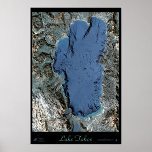 Lake Tahoe California/Nevada Satellitenposter Poster