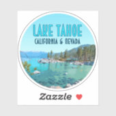 Lake Tahoe California Nevada Vintag Aufkleber (Blatt)