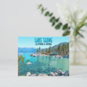 Lake Tahoe California Nevada Vintag Flat Card (Stehend Vorderseite)