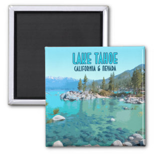 Lake Tahoe California Nevada Vintag Magnet