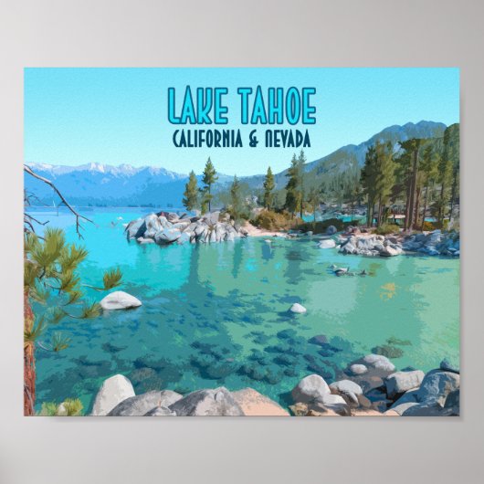 Lake Tahoe California Nevada Vintag Poster (Vorne)
