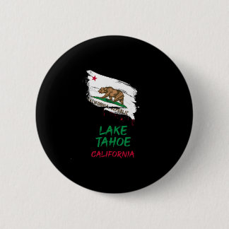 Lake Tahoe California Paint Splatter Flag Vacation Button