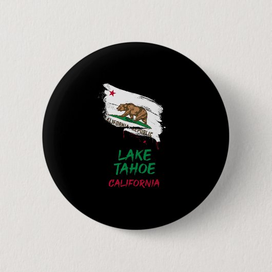 Lake Tahoe California Paint Splatter Flag Vacation Button (Vorderseite)