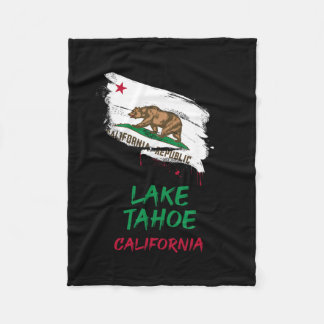 Lake Tahoe California Paint Splatter Flag Vacation Fleecedecke