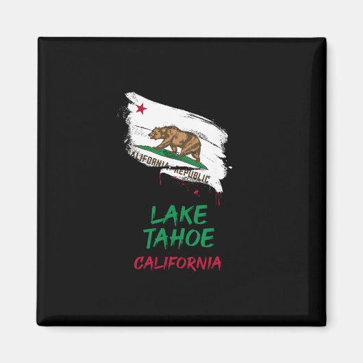 Lake Tahoe California Paint Splatter Flag Vacation Magnet (Vorne)