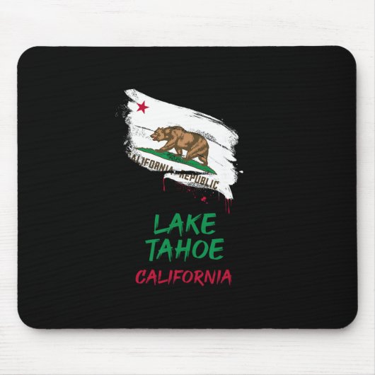 Lake Tahoe California Paint Splatter Flag Vacation Mousepad (Vorne)