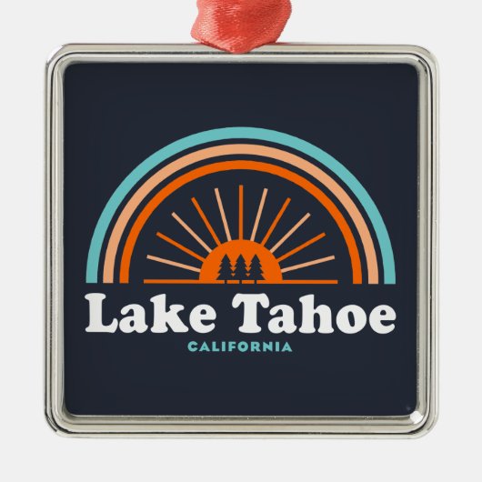 Lake Tahoe California Rainbow Ornament Aus Metall (Vorne)