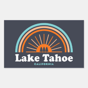 Lake Tahoe California Rainbow Rechteckiger Aufkleber
