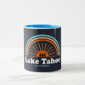 Lake Tahoe California Rainbow Zweifarbige Tasse (Mittel)