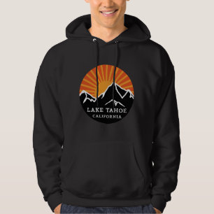 Lake Tahoe California Retro Sunset Mountain Hoodie