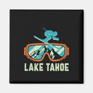 Lake Tahoe California Retro Vintages Skifahren Magnet