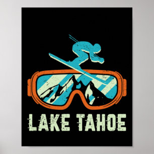 Lake Tahoe California Retro Vintages Skifahren Poster