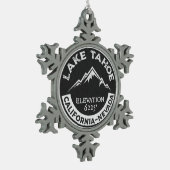 Lake Tahoe California Skifahren Nevada Schneeflocken Zinn-Ornament (Links)