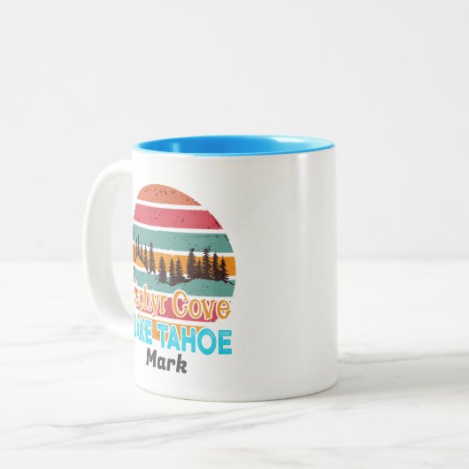 Lake Tahoe Cities Two-Tone-Coffee-Tasse Zweifarbige Tasse (Vorderseite Links)