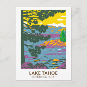 Lake Tahoe Emerald Bay California Vintag Postkarte