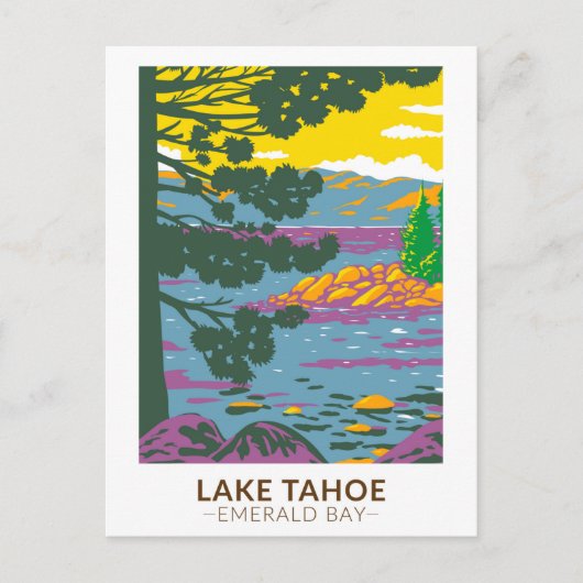 Lake Tahoe Emerald Bay California Vintag Postkarte (Vorderseite)