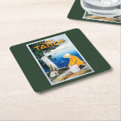 Lake Tahoe förderndes PosterLake Tahoe, CA Rechteckiger Pappuntersetzer (angewinkelt)