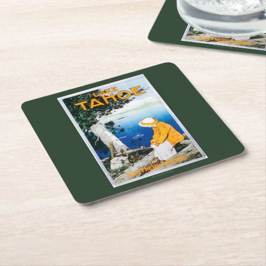 Lake Tahoe förderndes PosterLake Tahoe, CA Rechteckiger Pappuntersetzer (angewinkelt)