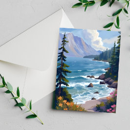 Lake Tahoe Gezeiten Aquarell Reise Malerei Karte