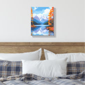 Lake Tahoe Herbst | Fall Foliage Mountain Malerei Leinwanddruck (Insitu (Schlafzimmer))