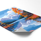 Lake Tahoe Herbst | Fall Foliage Mountain Malerei Poster (Ecke)