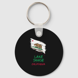 Lake Tahoe Kalifornien Farbklecksflagge Urlaub Schlüsselanhänger