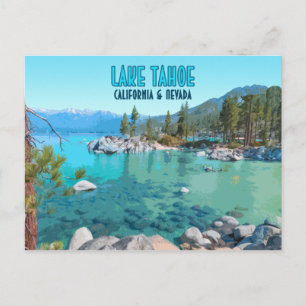 Lake Tahoe Kalifornien Nevada Retro Postkarte