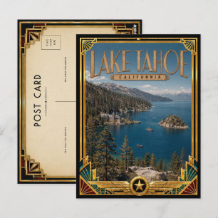 Lake Tahoe Kalifornien Vintage Art Deco Golden Age Postkarte
