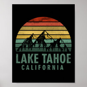 Lake Tahoe Kalifornien Vintage Berge Wandern Cam Poster