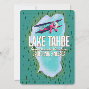 Lake Tahoe Karte Reiseplakat