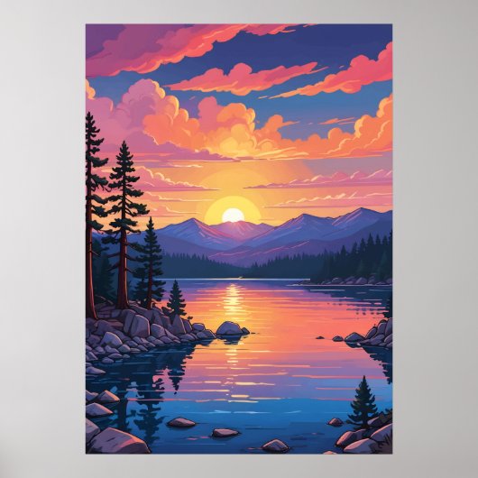Lake Tahoe Landschaft Poster (Vorne)