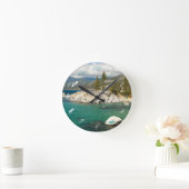 Lake Tahoe Landschaft Runde Wanduhr (Zuhause)
