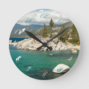 Lake Tahoe Landschaft Runde Wanduhr
