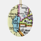 Lake Tahoe Map Keramik Ornament (Rechts)
