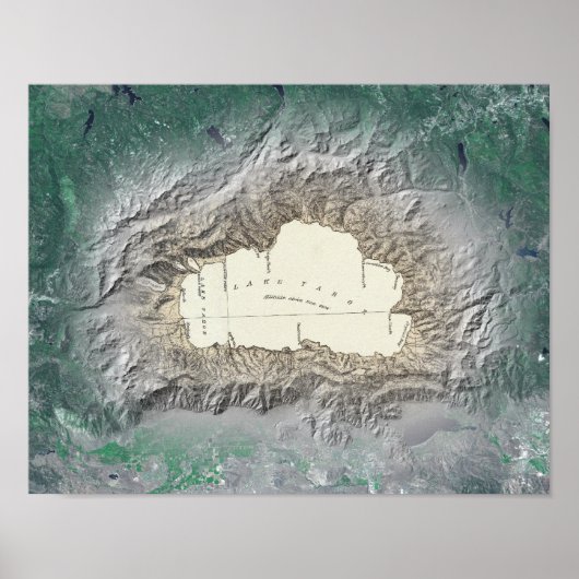 Lake Tahoe Map Poster (Vorne)