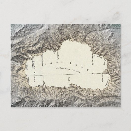 Lake Tahoe Map Postkarte (Vorderseite)