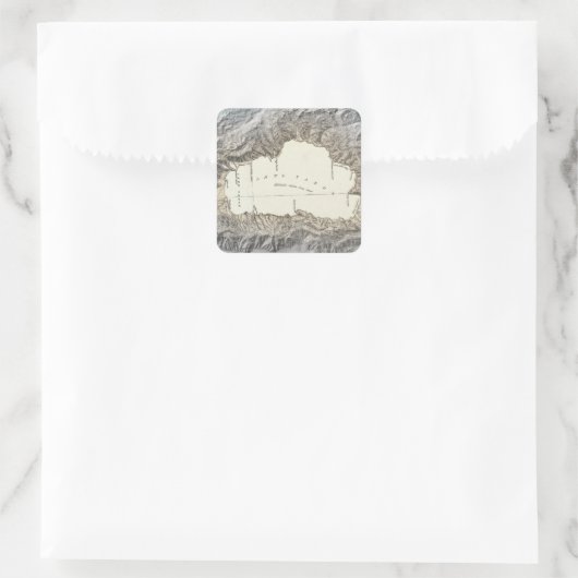 Lake Tahoe Map Quadratischer Aufkleber (Tasche)