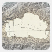 Lake Tahoe Map Quadratischer Aufkleber (Vorderseite)