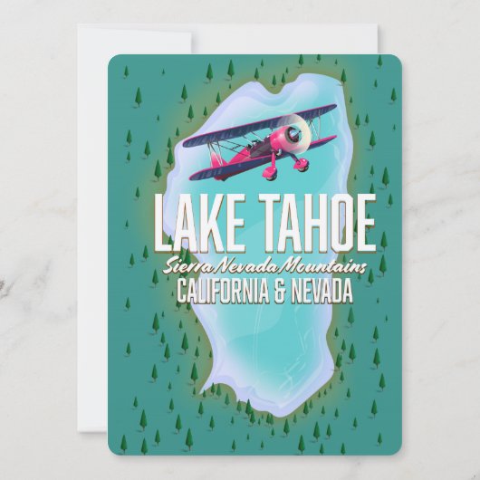 Lake Tahoe Map Reiseplakat (Rückseite)