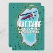 Lake Tahoe Map Reiseplakat (Vorne/Hinten)