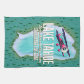 Lake Tahoe Map Reiseplakat Geschirrtuch (Horizontal)