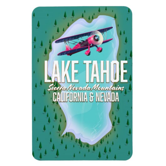 Lake Tahoe Map Reiseplakat Magnet (Vertikal)
