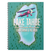 Lake Tahoe Map Reiseplakat Notizblock (Vorderseite)