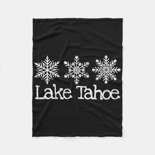 Lake Tahoe Mountain Ski Skifahren Rustikales Schne Fleecedecke (Vorderseite)